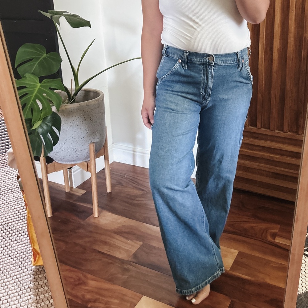 Gap Petite 90s Carpenter Ankle Straight Leg Jeans. Size 4P/ 27P - Picture 4 of 10